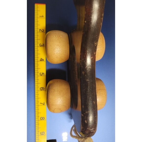 Vintage Wooden Horse Rolling Toy With Rope Tail & Smooth Wheels Handcrafted - Picture 11 of 13